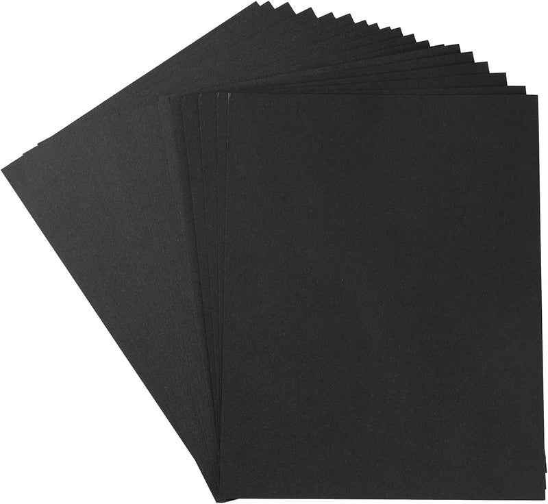 Wishop 20 Sheets Colored Thick Paper Cardstock Blank for DIY Crafts Cards Making, Halloween, Invitations, Scrapbook Supplies (Black, 8.5 x 11 inches) - Image 1